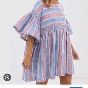 Free People Striped Bell Sleeve Dress